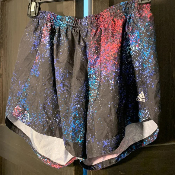 Adidas black with colorful splatter print - very cute and colorful! - Picture 1 of 5